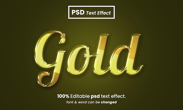 PSD gold text effect 3d editable premium psd text effect