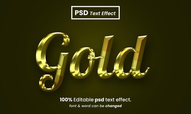 PSD gold text effect 3d editable premium psd text effect