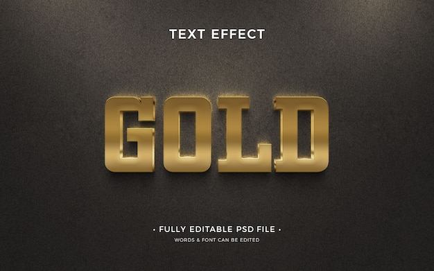 PSD gold text effect design