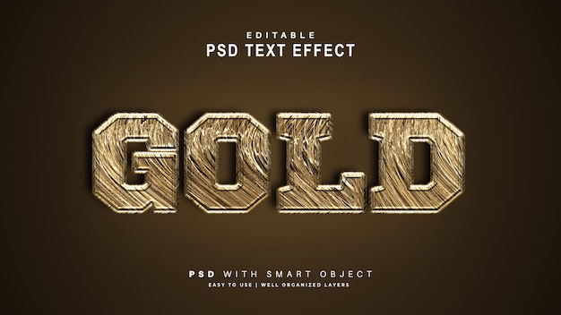 Gold text effect. editable text smart object