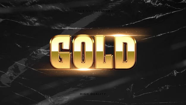 Gold text effect luxury template design (design del modello di lusso con effetto di testo dorato)