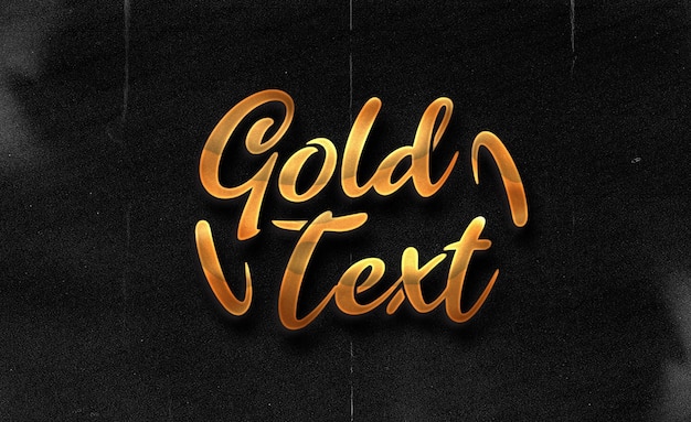 Gold text effect luxury type