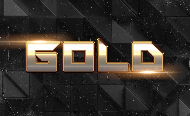 Gold text effect luxury type