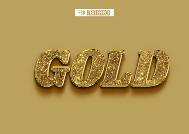 Gold text effect in psd format