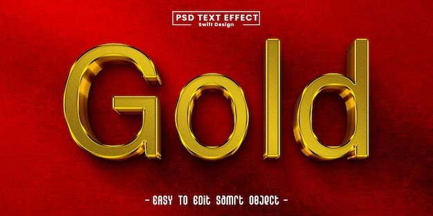 Gold Text Effect on Red Backdrop