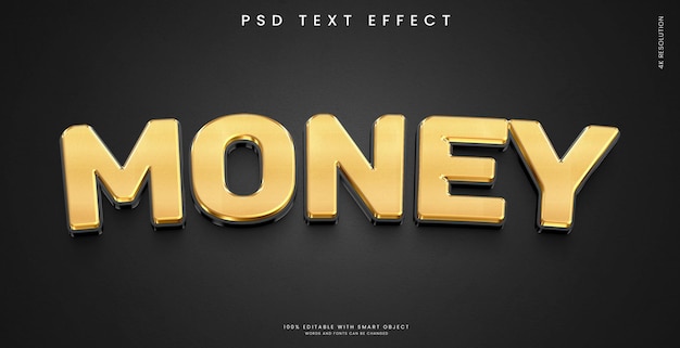 PSD gold text effect with dark background