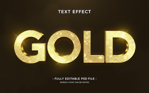 PSD gold text effect