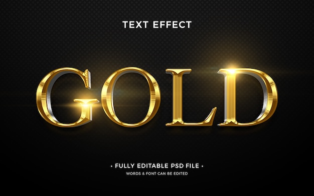 PSD gold text effect