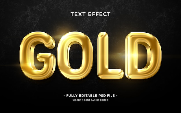 PSD gold text effect