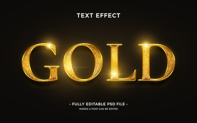 PSD gold text effect