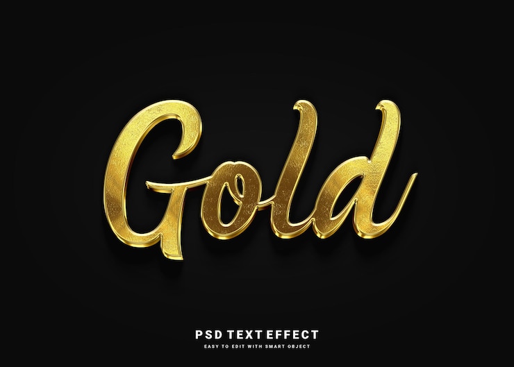 PSD gold text effect