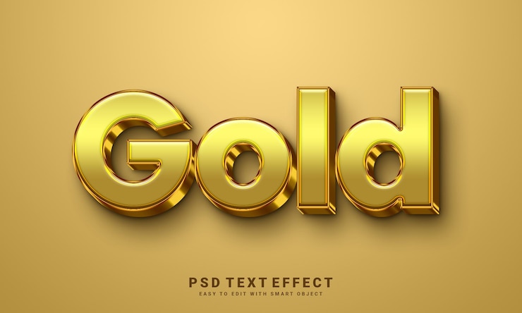 PSD gold text effect