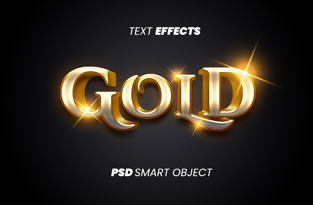 Gold text style effect Premium PSD