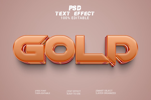 Gold text style effect psd file