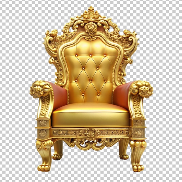 PSD gold throne on transparent background