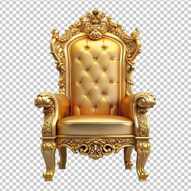 PSD gold throne on transparent background