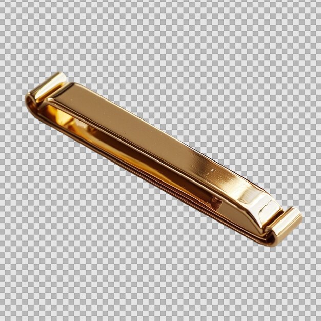 PSD gold tie clip on transparent background