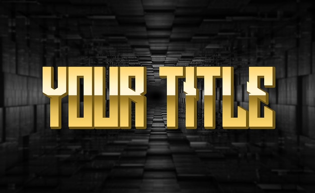 PSD gold title text effect