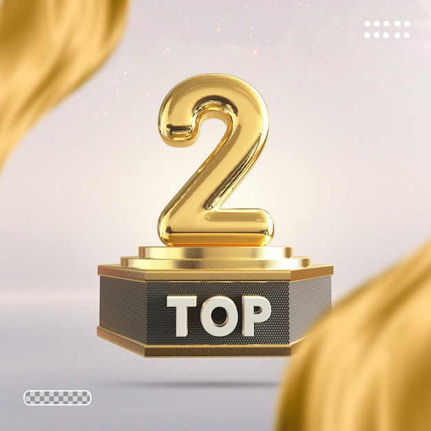 Gold top 2 3d render style number