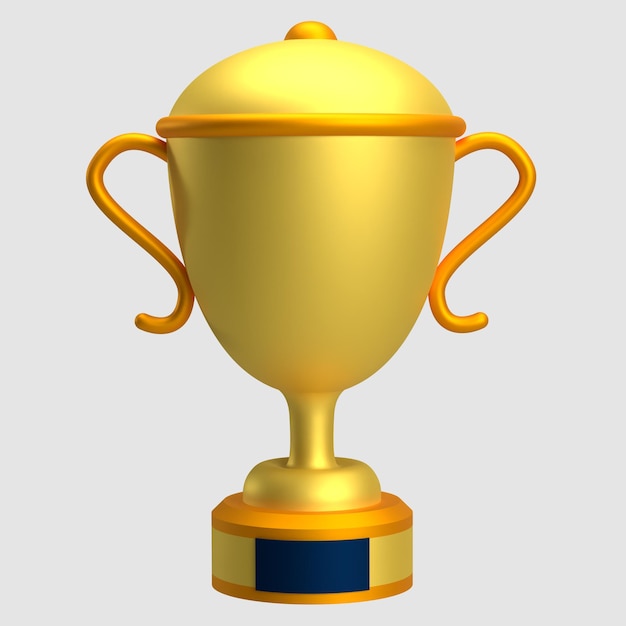 gold trophy award 3d icon illustration