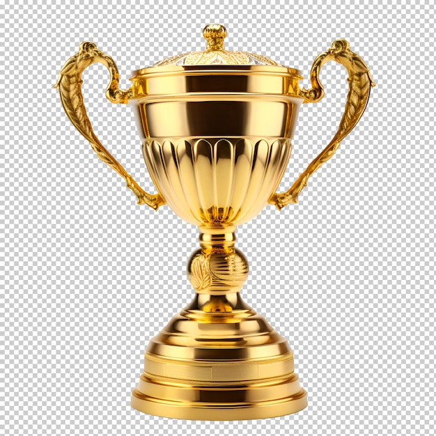PSD coppa del trofeo d'oro su sfondo trasparente isolato