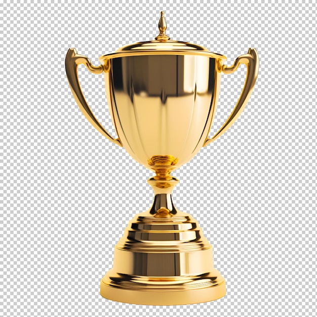 고립 된 투명한 배경에 금 트로피 수상 컵