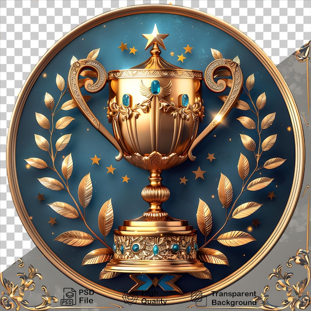 A gold trophy award design isolated on transparent background