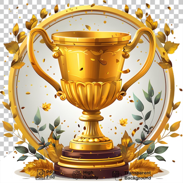 PSD a gold trophy award design isolated on transparent background