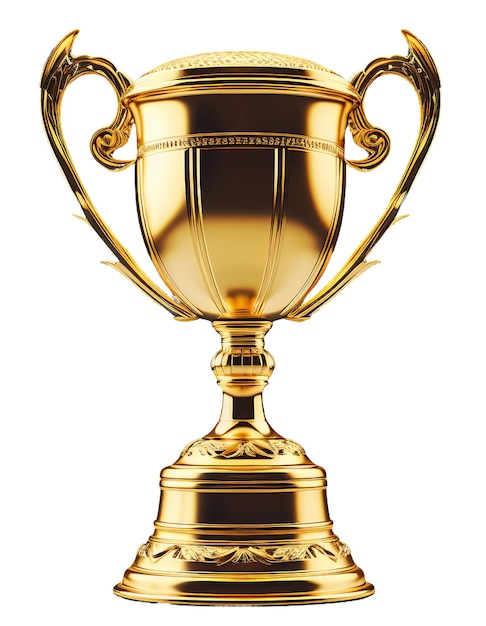 A gold trophy cup