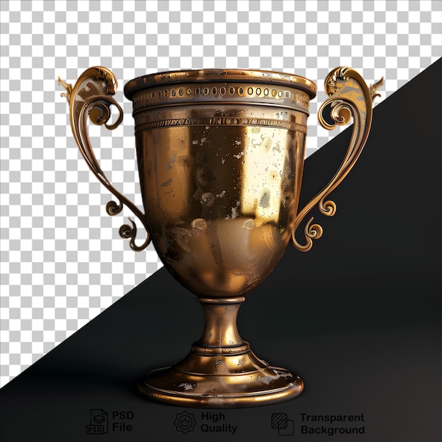 PSD a gold trophy isolated on transparent background