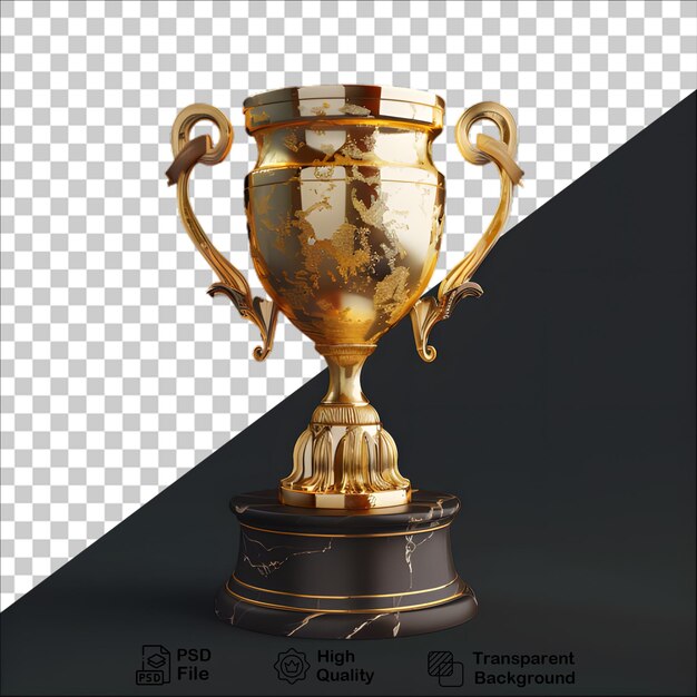 PSD a gold trophy isolated on transparent background