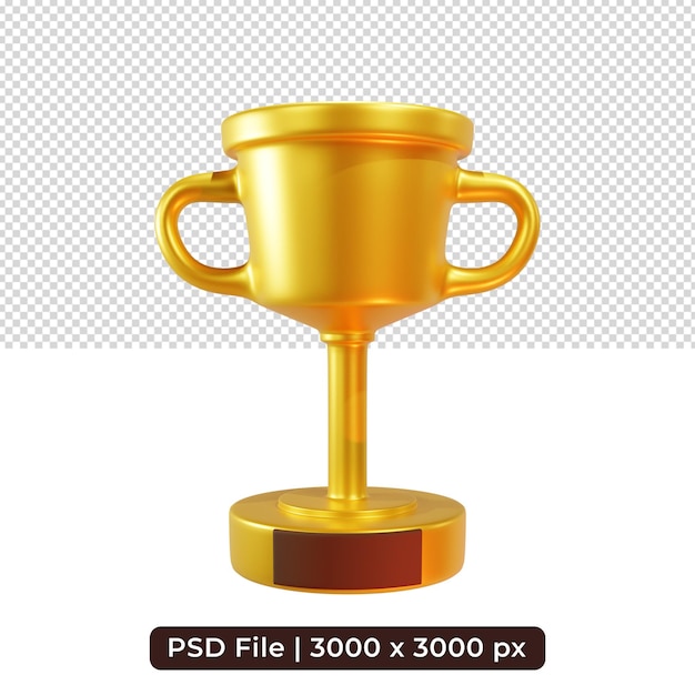 A gold trophy that says psd file on it