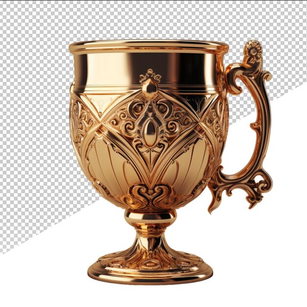 PSD a gold urn with a pattern of a design on it