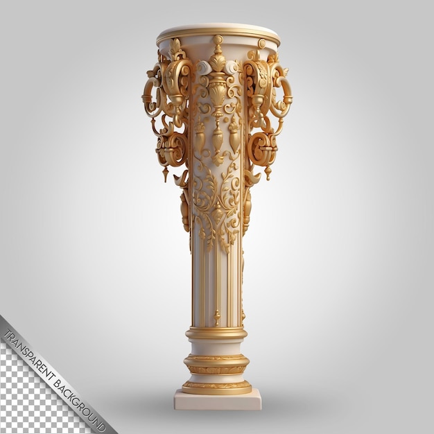 PSD a gold vase with a design on it that says quot the bottom of it quot