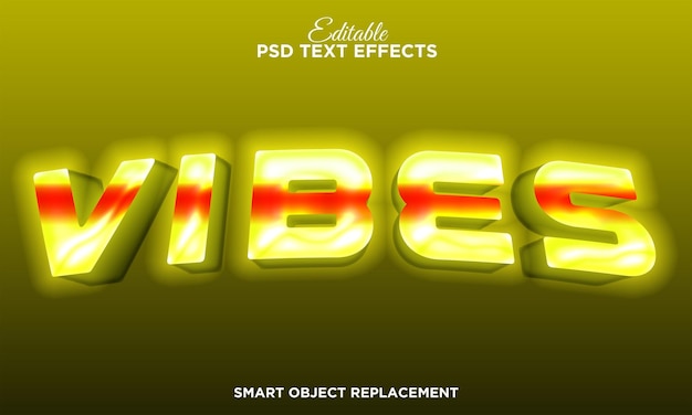 gold vibes neon text effects with modern texture