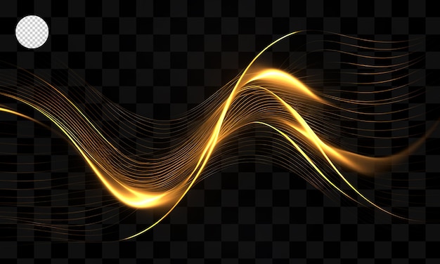Gold waves on a transparent background abstract background design design png