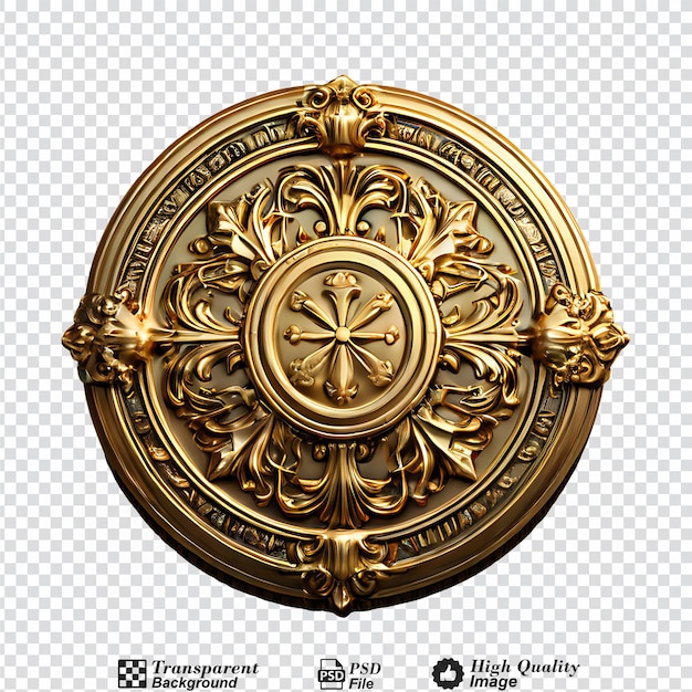 PSD gold wax seal isolated on transparent background