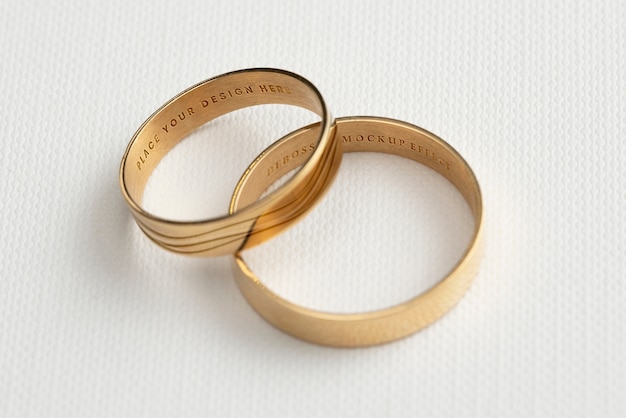 PSD gold wedding rings