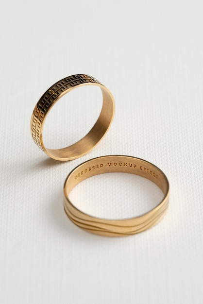 PSD gold wedding rings