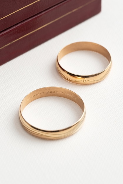 PSD gold wedding rings