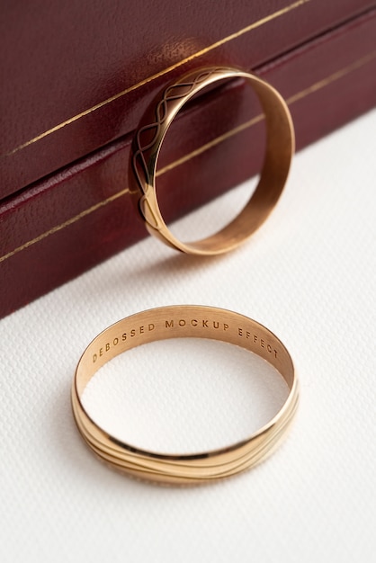 PSD gold wedding rings