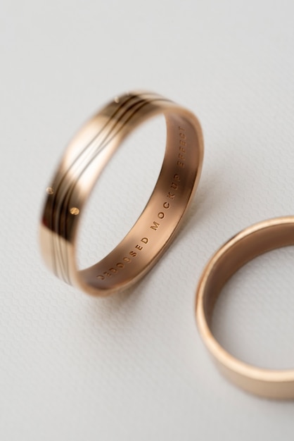 PSD gold wedding rings