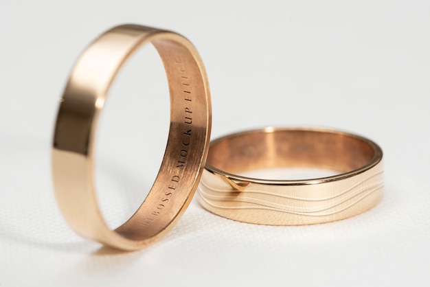 PSD gold wedding rings
