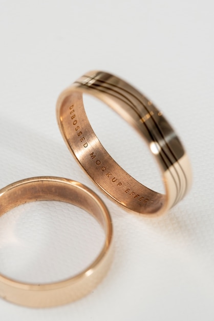 PSD gold wedding rings