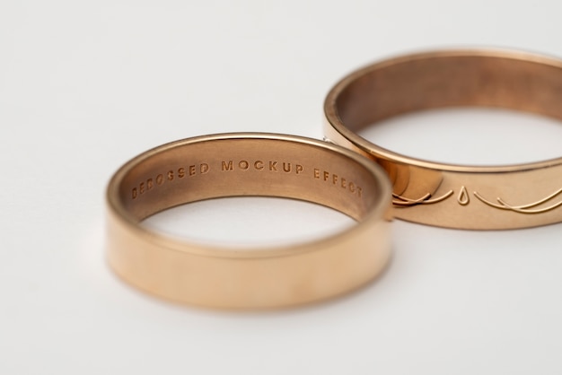 PSD gold wedding rings