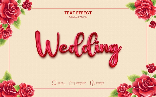 PSD gold wedding text effect