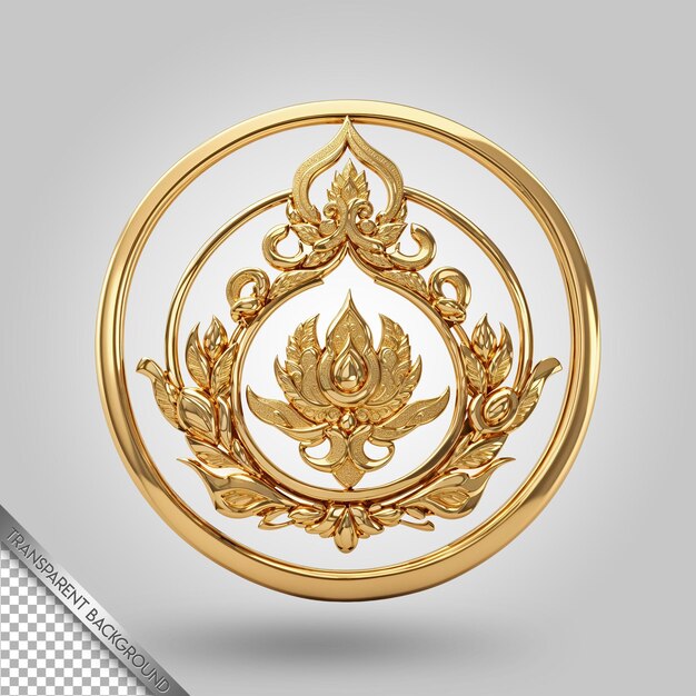 PSD a gold and white circle with a flower design on it