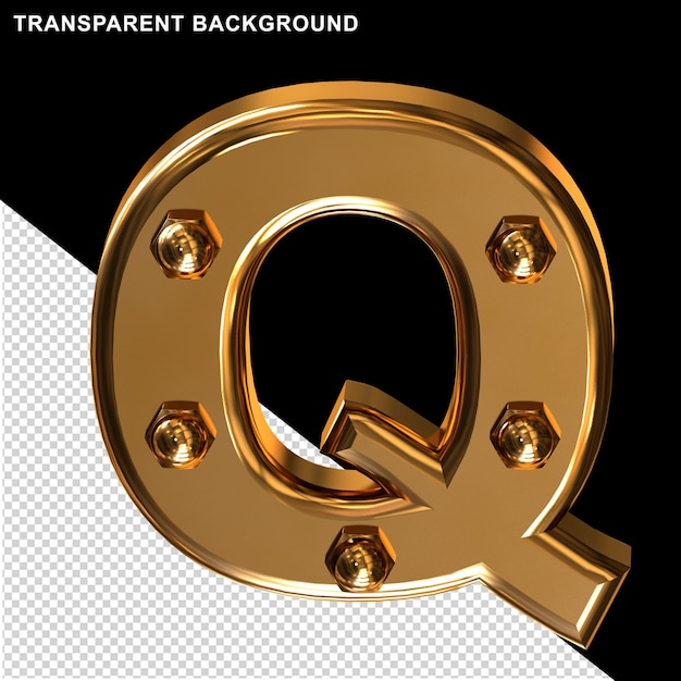 Gold with bolts letter q