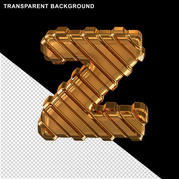 PSD gold with thin diagonal straps letter z