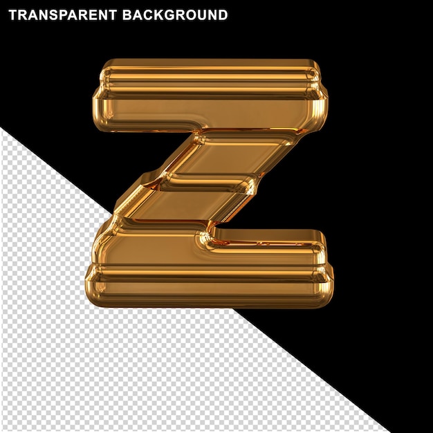 Gold with thin horizontal straps letter z